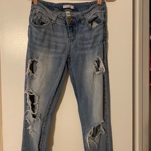 Ripped refuse jeans from Charlotte Russe. Size 2.